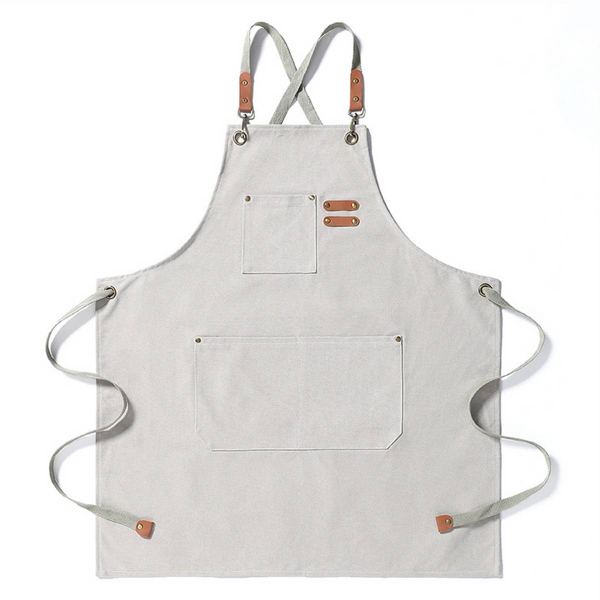 NINEXIS - CWAB3996_THICK CANVAS STAIN-RESISTANT DENIM APRON: GREEN / (OS) 1