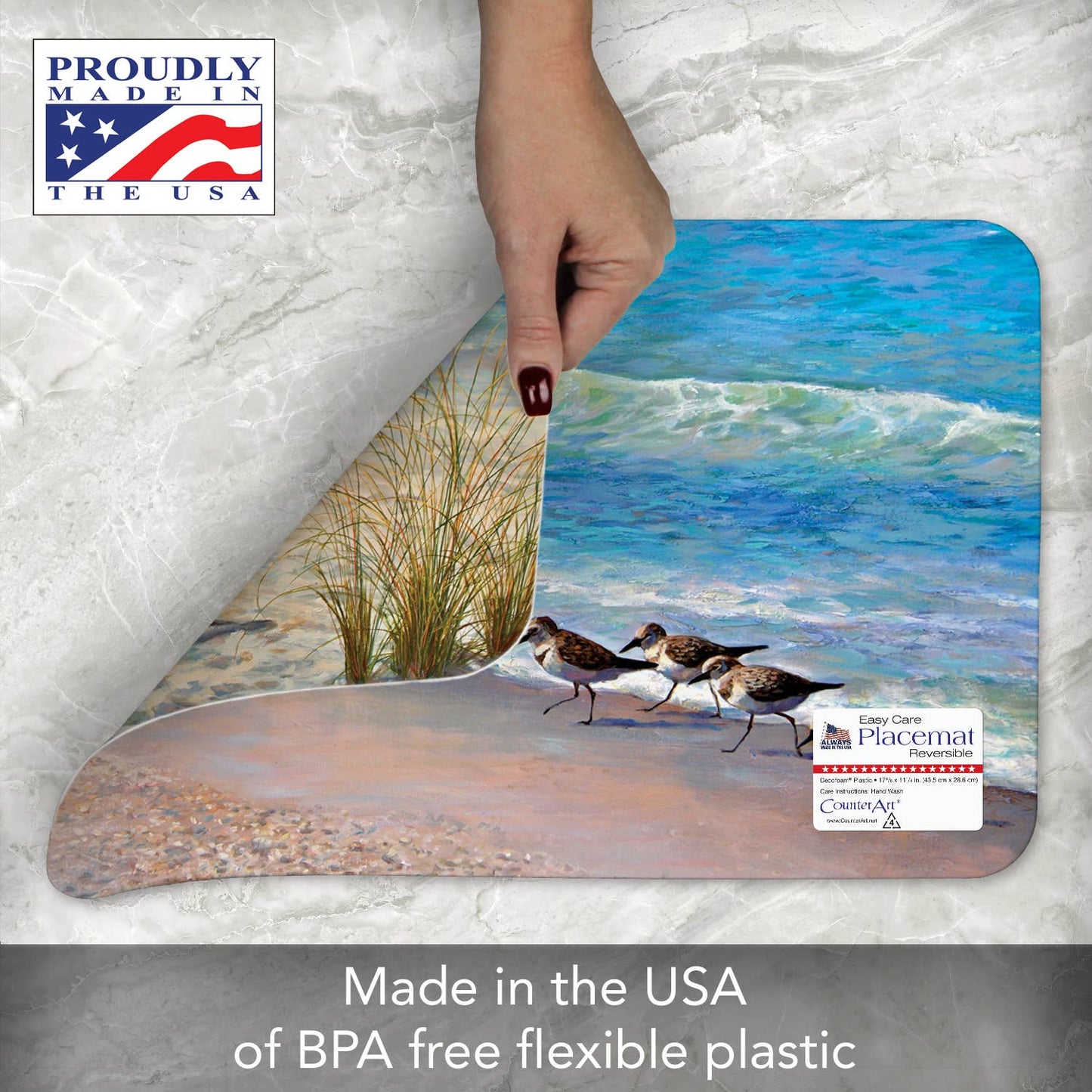 CounterArt/Highland Home/Thirstystone - Ocean View Reversible Rectangular Plastic Placemat
