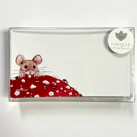 Forever Caroline LLC - Mouse & Red Toadstool Tiny Cards | Pack of 60 "Love Notes"