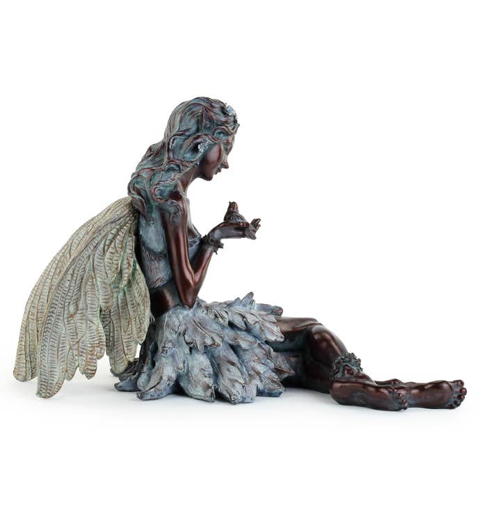 Napco - Figurine, Fairy Holding Bird  Item #13458