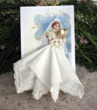 MOMENTS IN THYME - June Lovely Bride Hankie Card: White Hankie