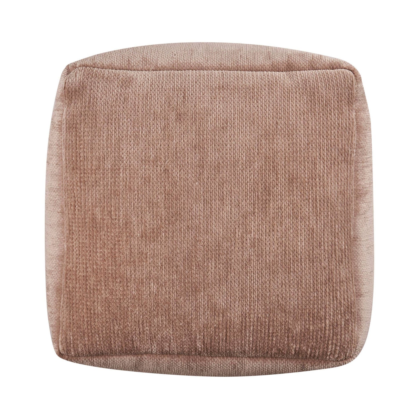 LR Home - Yaar Transitional Solid Chenille Indoor Pouf: Navy