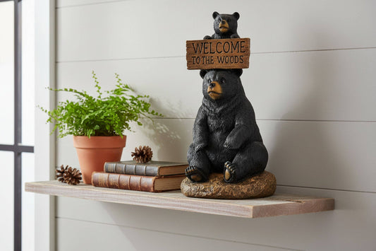 De Leon Collections - FOREST TOTEM COMPANIONS BEAR CREEK WELCOME, 6.25"X6"X11.75"