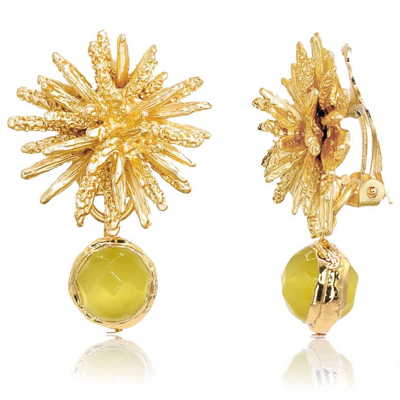 KARINE SULTAN - Coriandoli Clip-on Starburst Earrings – Elegant & Colorful: Aquamarine Blue