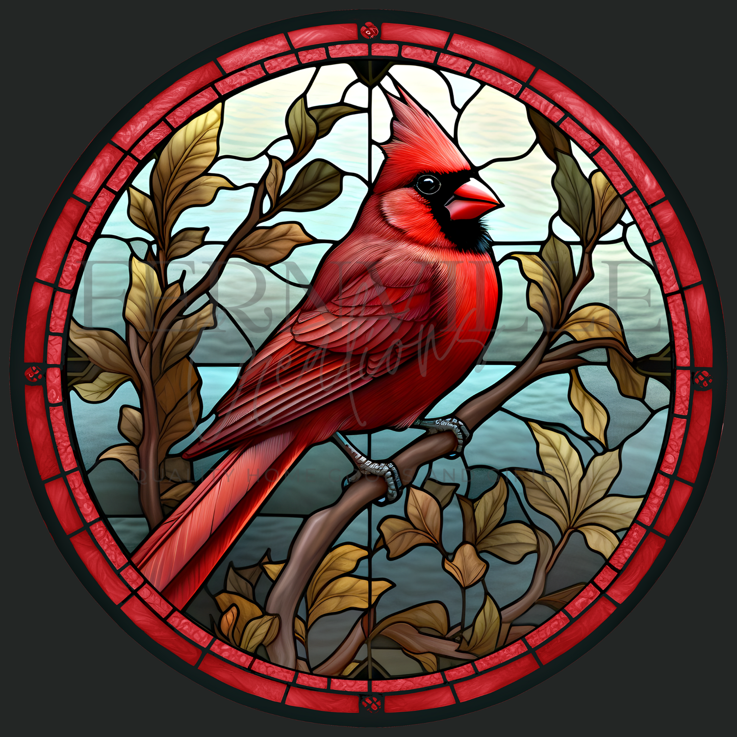 Fernville Creations - Glass Cardinals Cutting & Serving Board, Charcuterie Tray: 12 - Inch