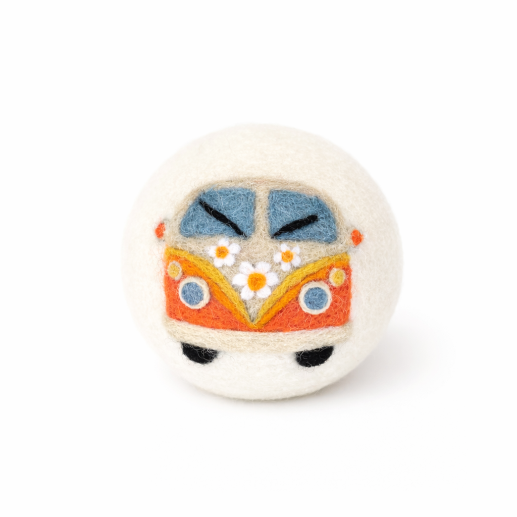 Ethical Global - Hippie Collection: Eco Wool Dryer Balls Fair Trade: Orange Hippie Bus