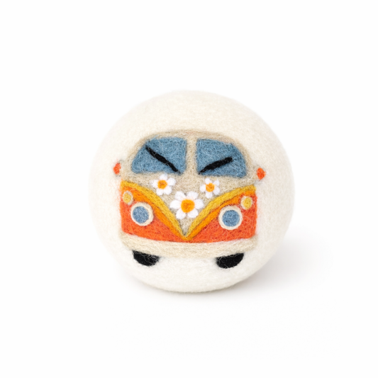 Ethical Global - Hippie Collection: Eco Wool Dryer Balls Fair Trade: Orange Hippie Bus