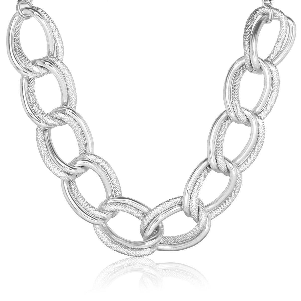 KARINE SULTAN - Oversize Link Collar Necklace in Gold or Silver - Black Friday: GOLD