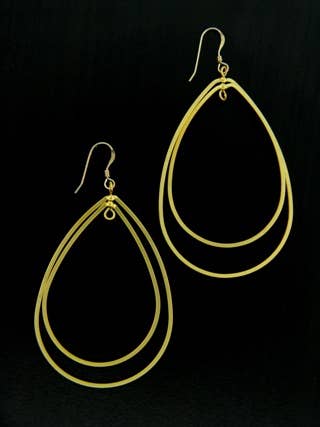 Sosie Designs - Gold Double Teardrop Earrings