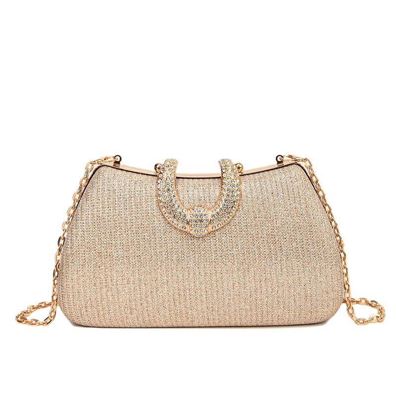 ACCITY - FINE GLITTER CLUTCH DRESS LADY EVENING BAG CLUTCH_CWAB3258: Silver / (OS) 1