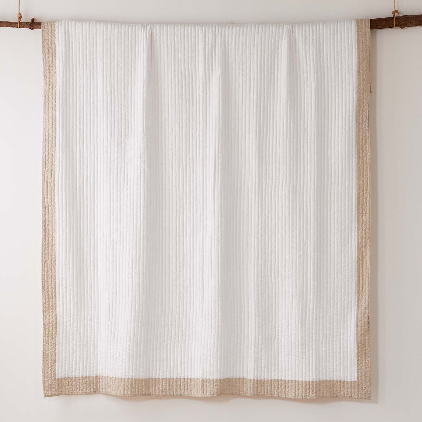 Levtex Home - Adobe Border Quilt Set: White / Full/Queen