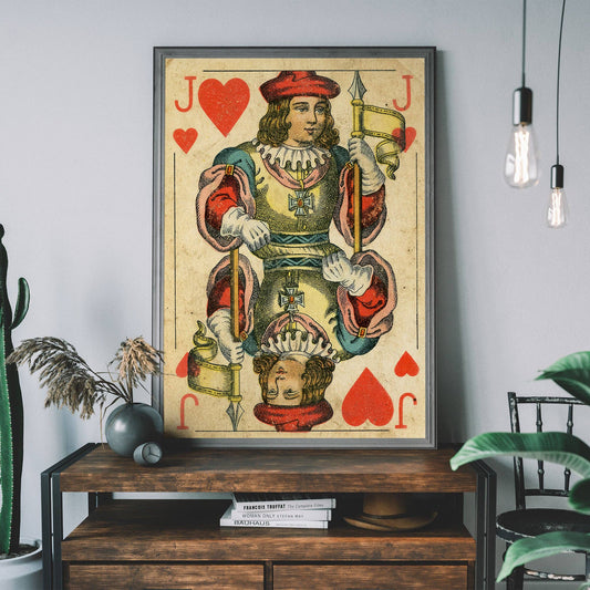 Ink & Drop - Vintage Playing Card Print - Jack of Hearts: 11 ¾ x 15 ¾ in | 30x40 cm / Matte