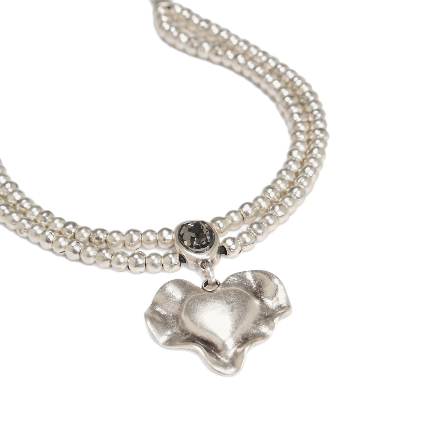 Chanour - Handmade Pewter & Crystal Necklace - NN3130