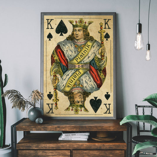 Ink & Drop - Vintage Playing Card Print - King of Spades: 11 ¾ x 15 ¾ in | 30x40 cm / Matte