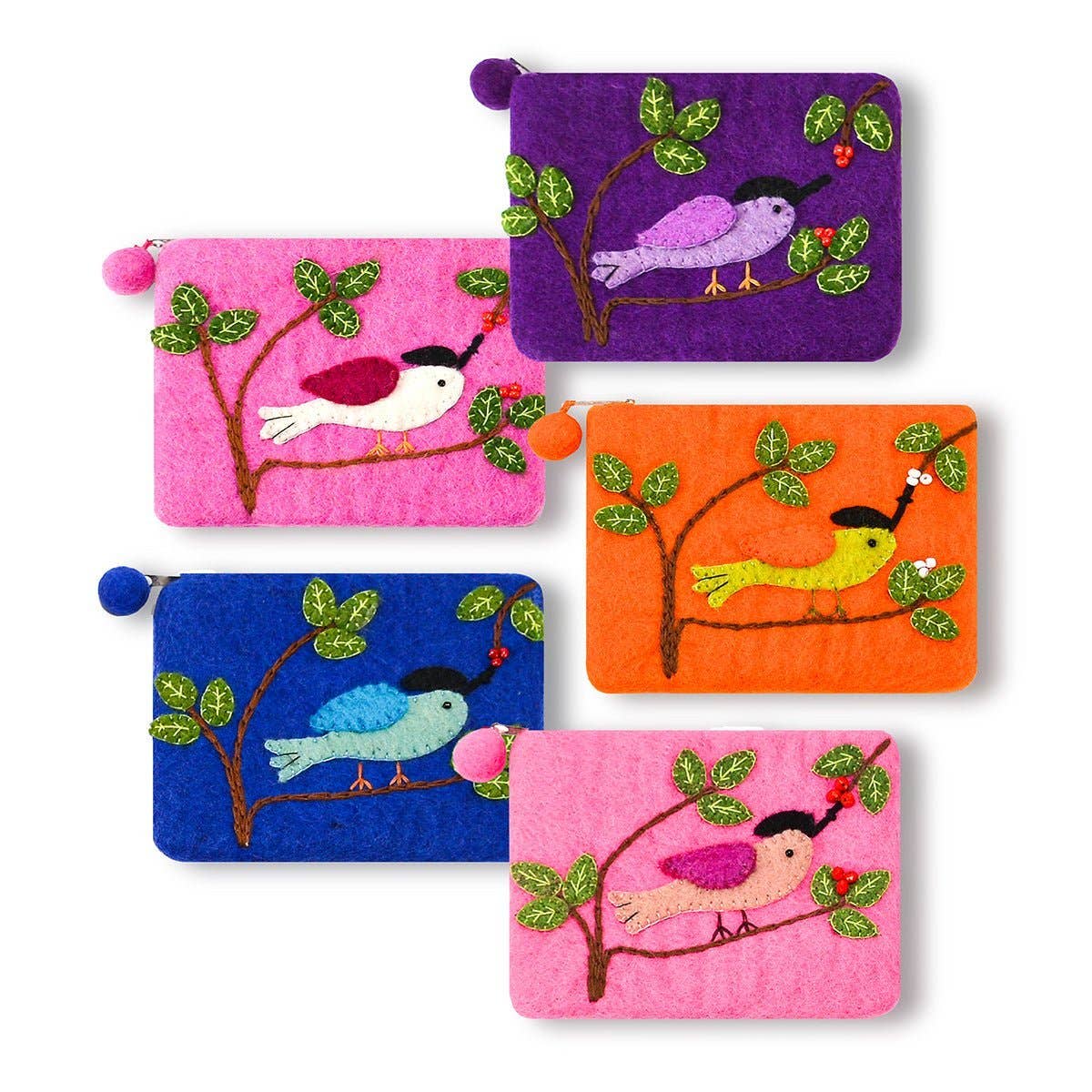 BNB Crafts Inc. - Bird on the Branch Theme Coin Purse: Pink