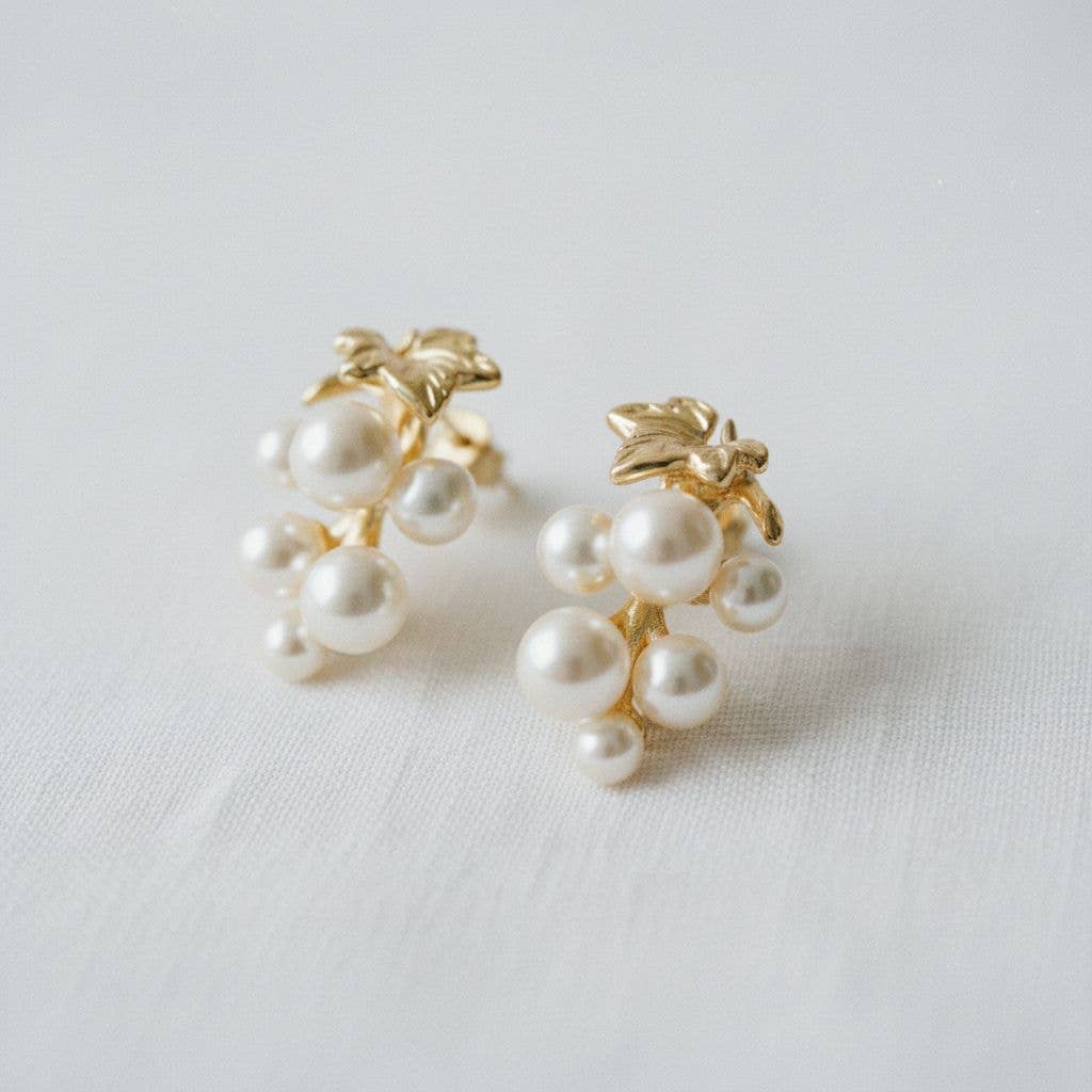 Ellemadera - Chic Pearl and Gemstone Drop Earrings