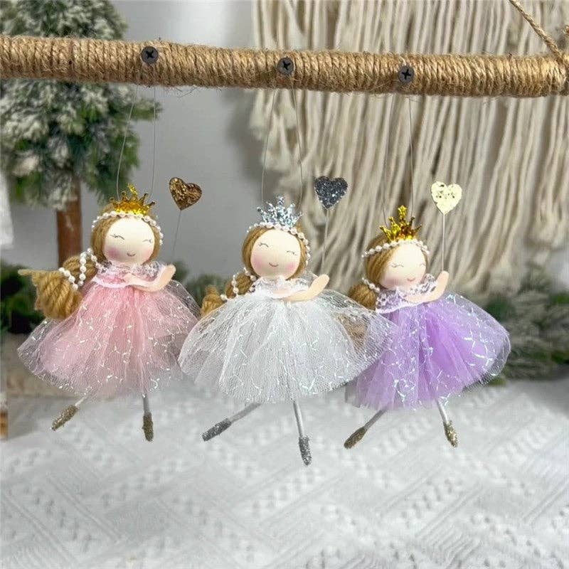 Ekartini - Angel Plush Ornament Antlers Hat Cute Classic Cartoon Reusable: PURPLE