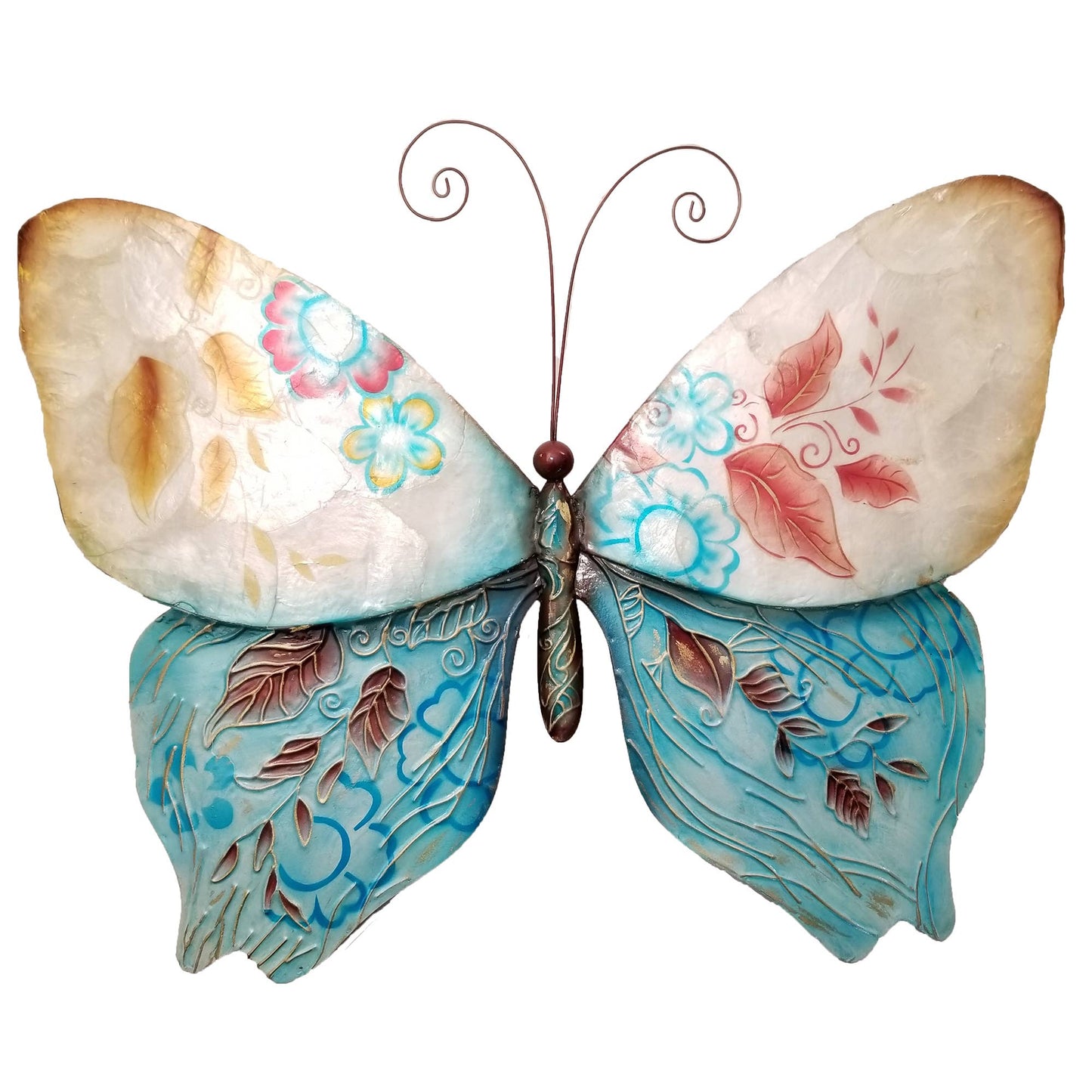Eangee Home Design - Butterfly Wall Decor Blue And Pearl