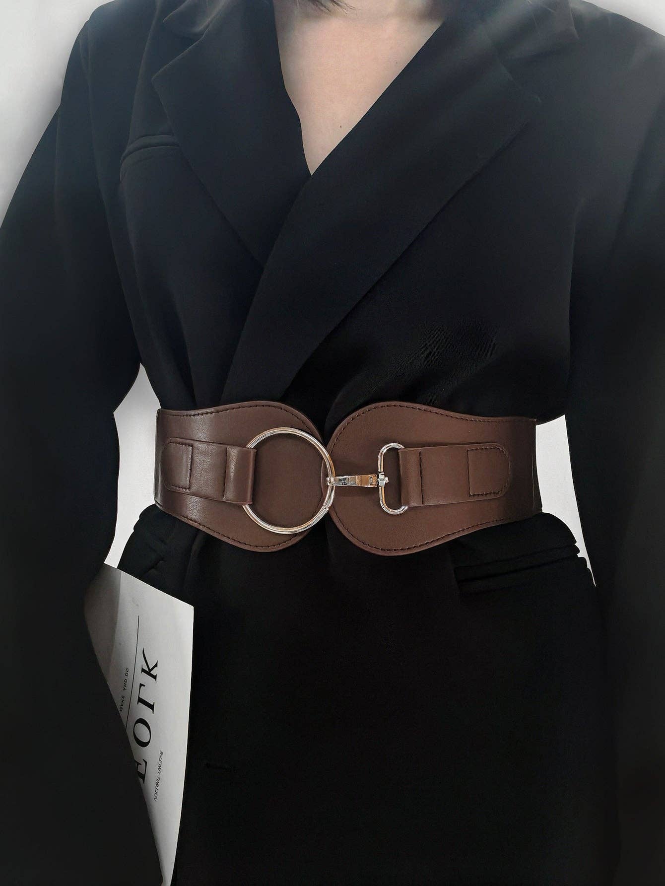 Kustom Kreations Goods - PU Elastic Wide Belt: Black / One Size