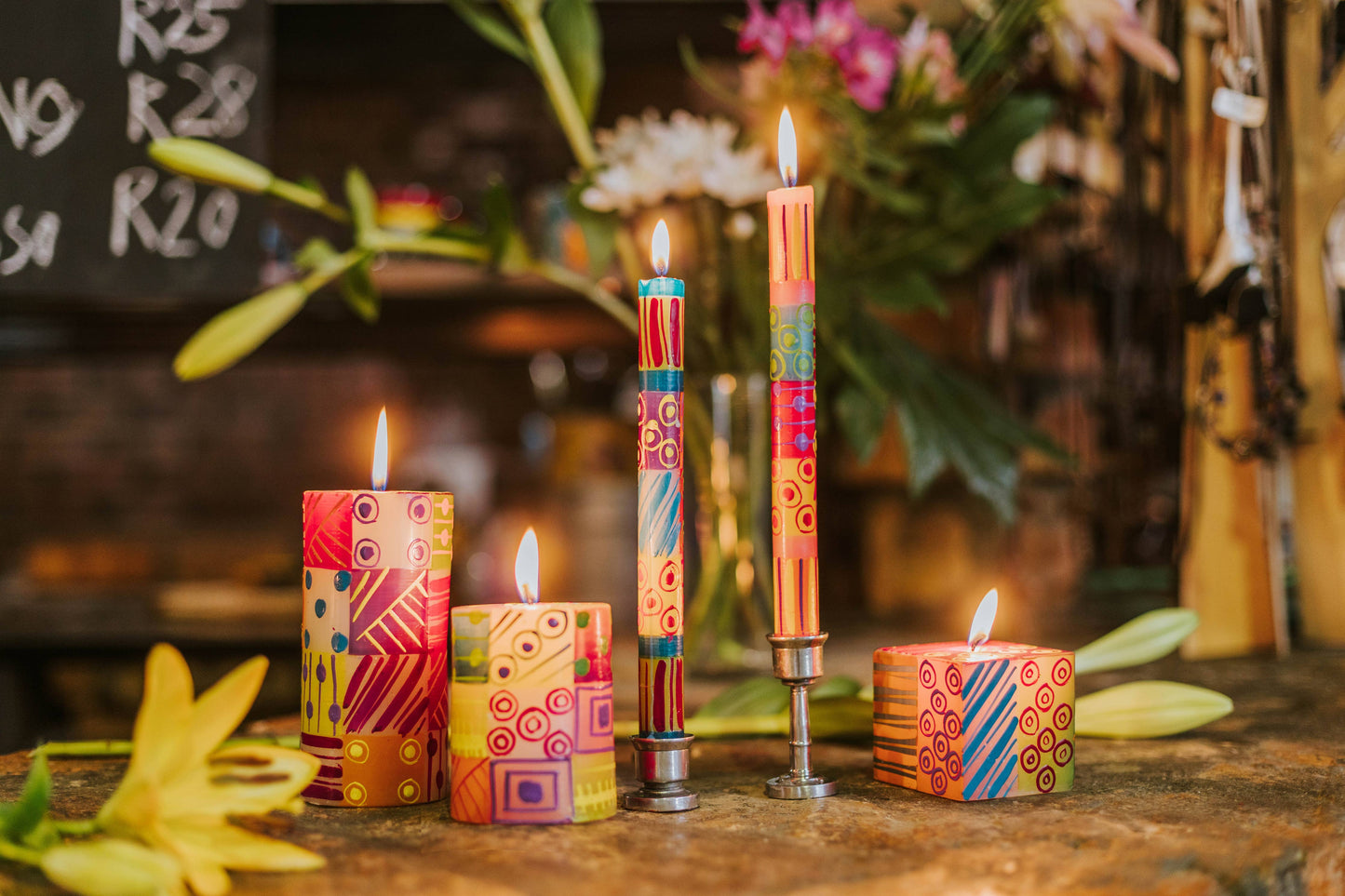 Thumbprint Artifacts - Carousel Candle: Pillar 3” x 4” (50 hour burn time)
