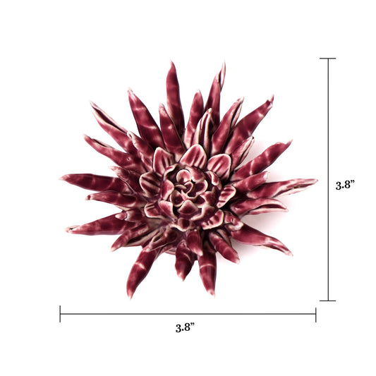 Chive - Coral 11 - Ceramic Faux Flowers: Flower Purple