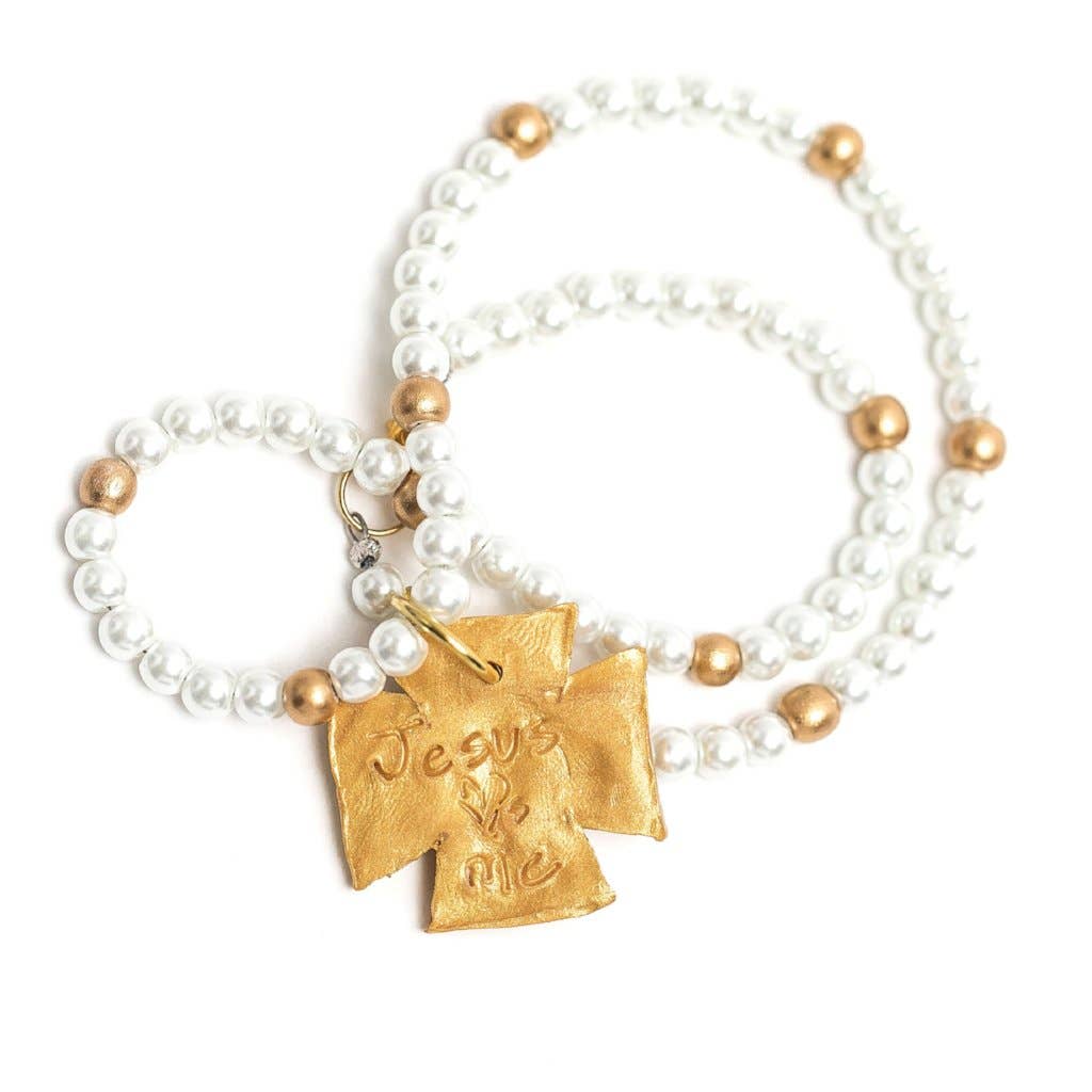 Hidden Truth Jewelry - Pearls with the Elizabeth Cross Necklace