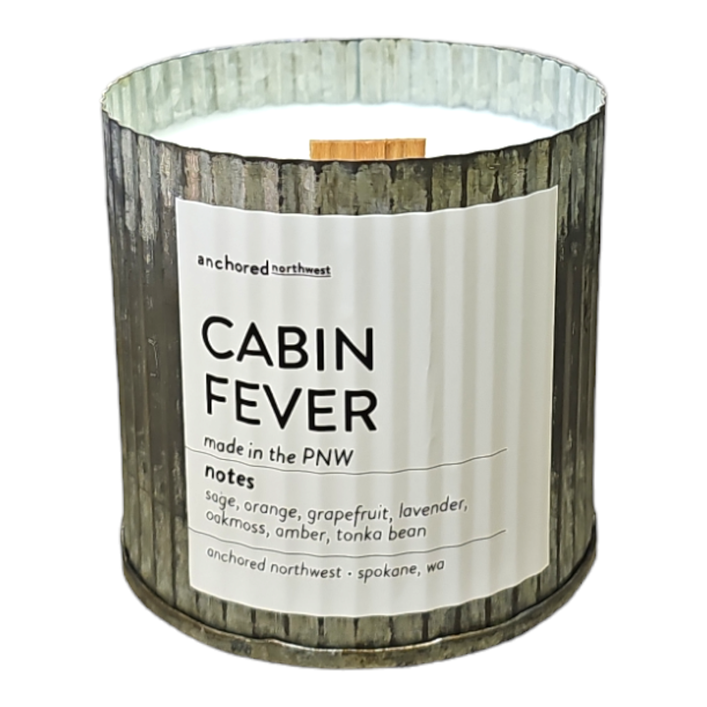 Anchored Northwest - Cabin Fever Rustic Vintage Farmhouse Wood Wick Candle: 10oz