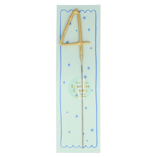 Meri Meri - Gold Sparkler Numbers 0 to 9 Candles: 4