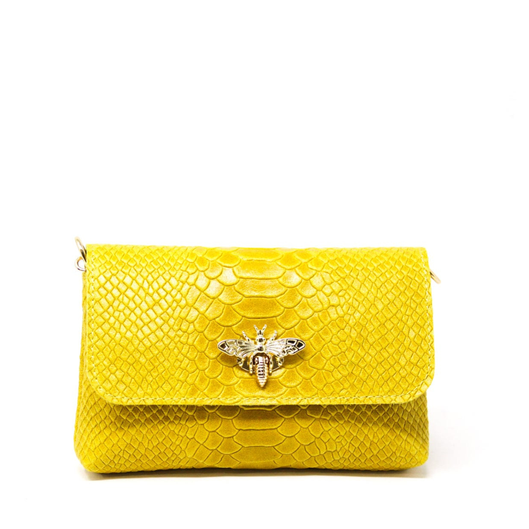 German Fuentes Handbags - GF1184  GENUINE ITALIAN LEATHER BUTTERFLY CROSSBODY BAG: DENIM BLUE