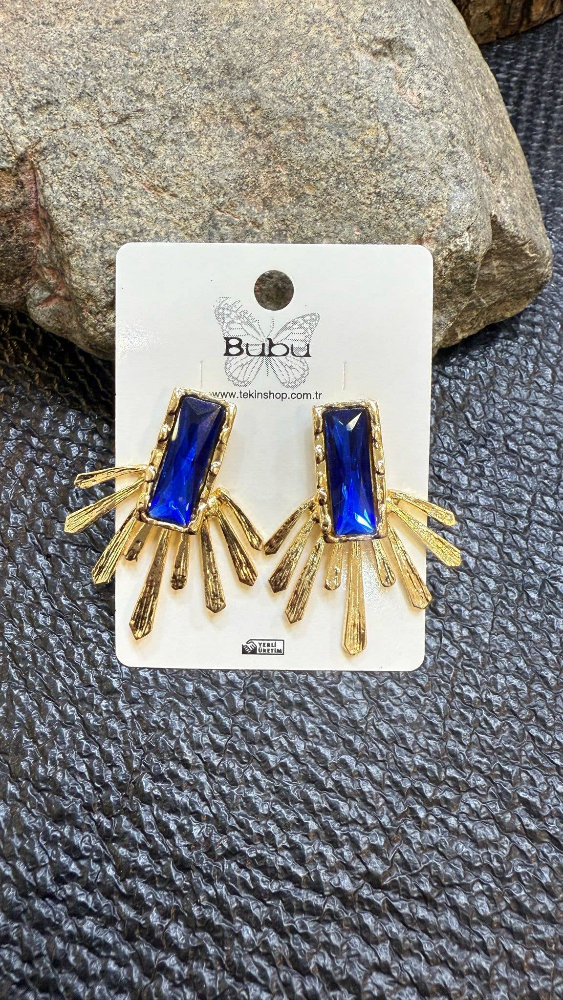 BUBU BY TEKIN SHOP - Sunburst Design EARRİNGS : Pink