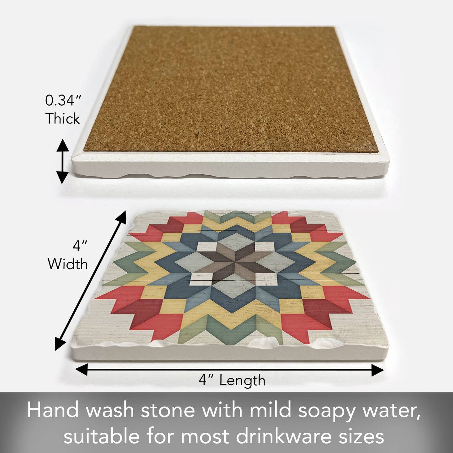 CounterArt/Highland Home/Thirstystone - Carpenters Star Single Absorbent Stone Tumbled Tile Coaster