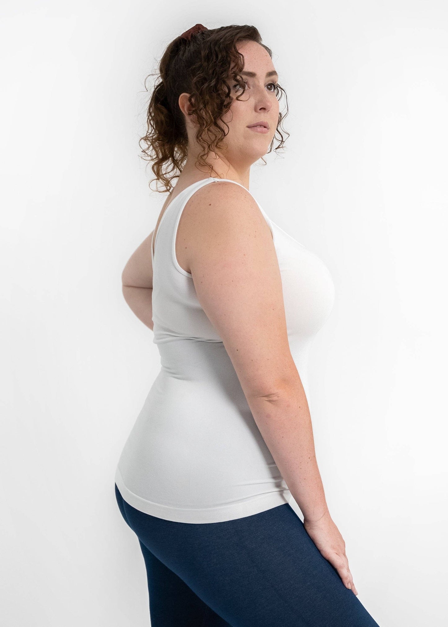 ELIETIAN - Reversible Tank - Curvy Fit: White