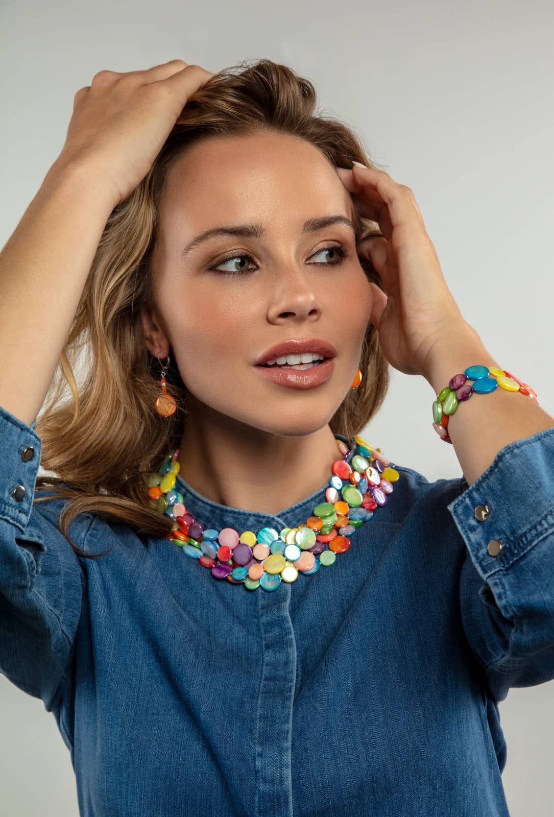 Sea Lily - 252007 - Fruit Salad 3 Strand MOP Necklace