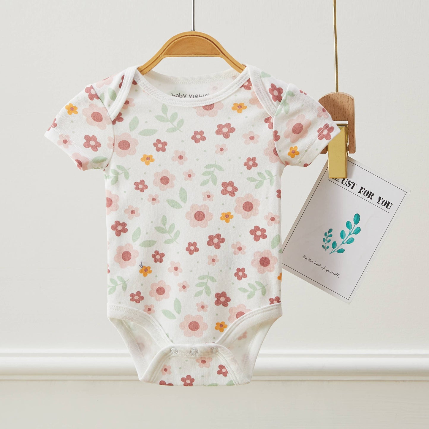 Lollipop Dreams - Pack of 3 Baby Girls Flower Pattern Bodysuits: 3-6M