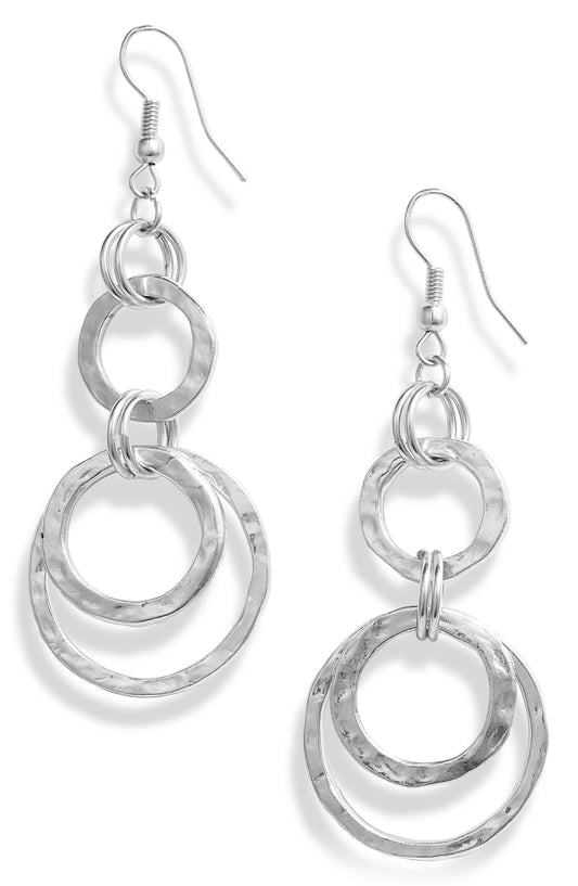 KARINE SULTAN - Contemporary Multi-Circle Earrings: Silver