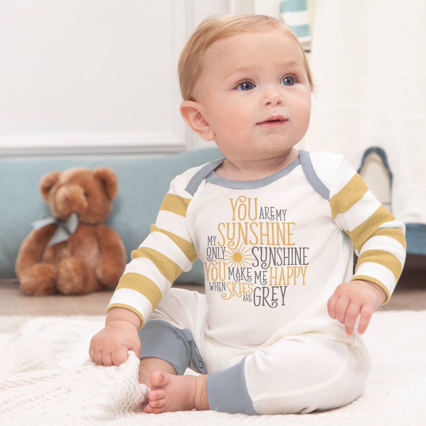 Tesa Babe - Baby's "You Are My Sunshine" Bamboo Romper: 6-12M
