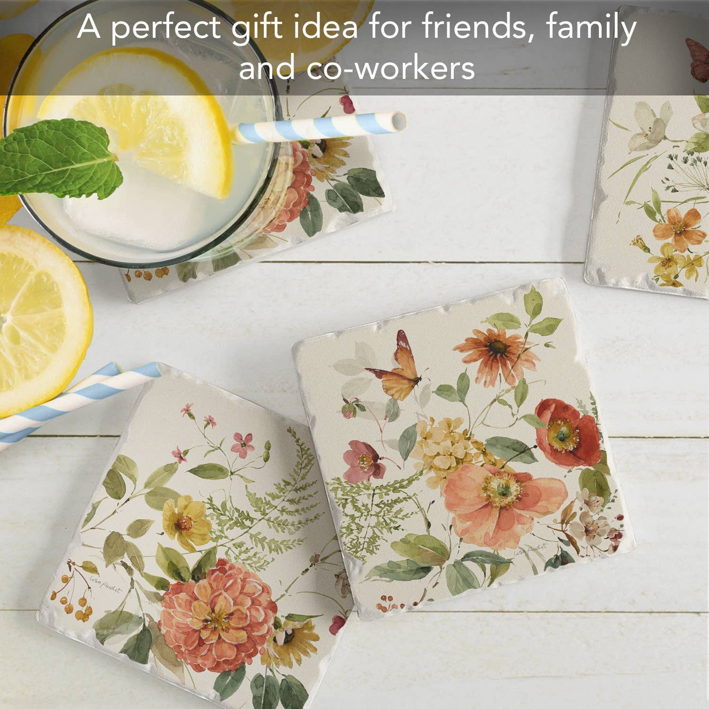 CounterArt/Highland Home/Thirstystone - Nature's Blessings Asstd Image Tumbled Tile Coaster 4 Pack