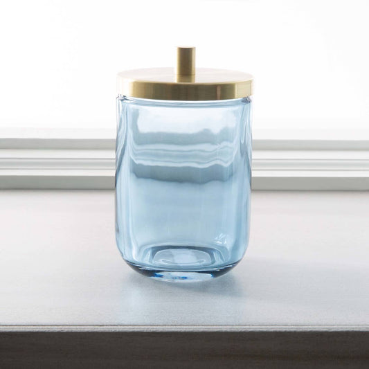 Moda at Home Enterprises, Ltd - Jasper Cotton Jar Glass: Blue W/ Gold