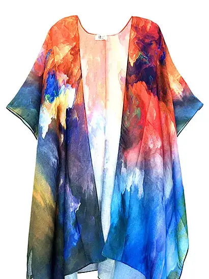 JC Sunny Fashion - Metaphysical Rich Autumn Colors Kimono : Gold-Multi