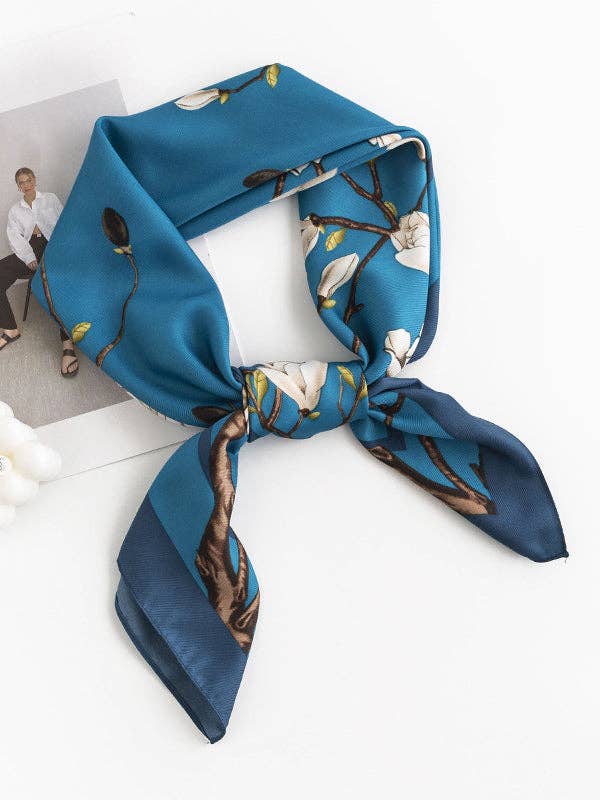 UZ Wholesale Store - Flower Print Scarf: BLACK / One_size