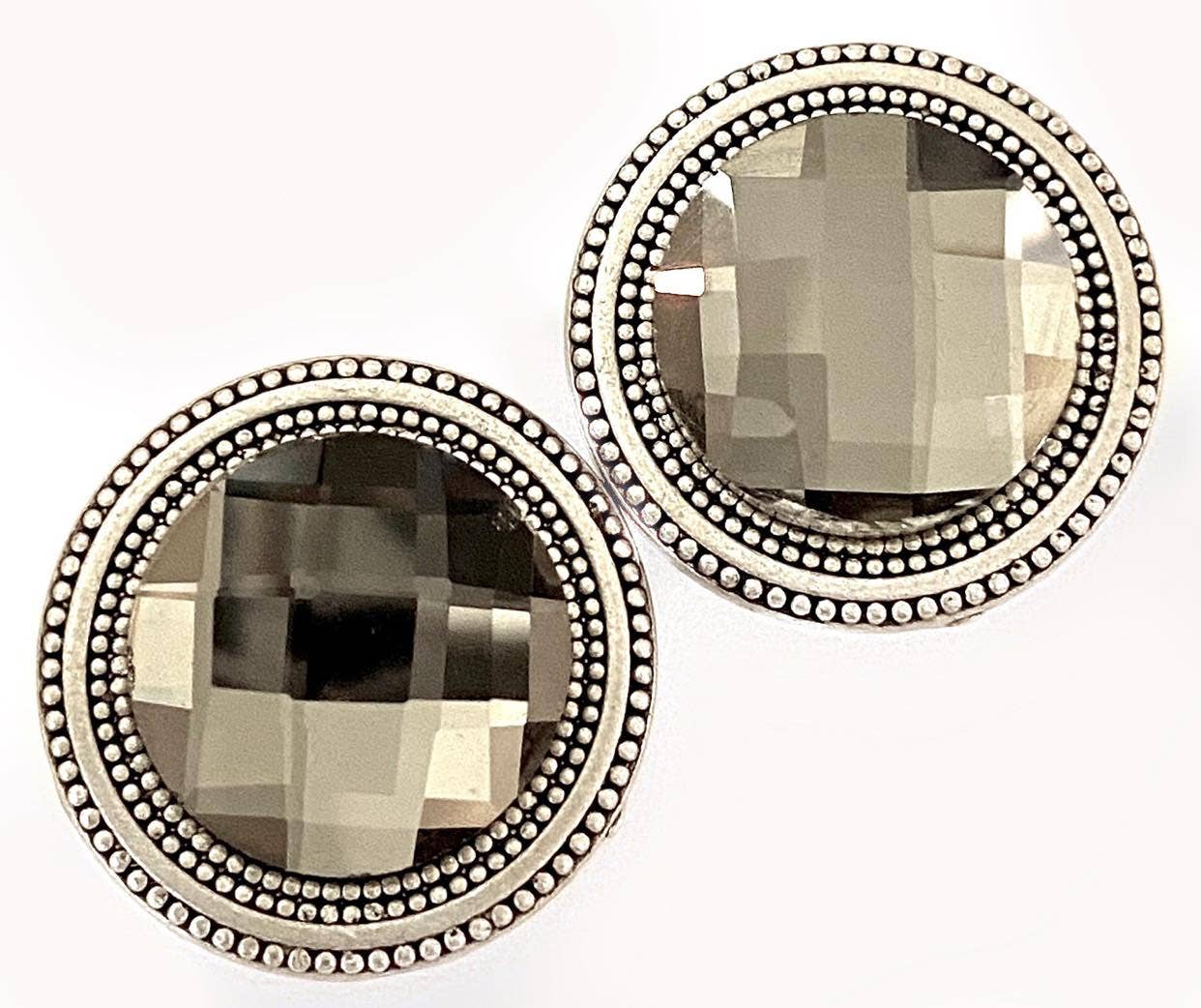 MagneButton - Dark Smoky Crystal Magnet Button Pin Set