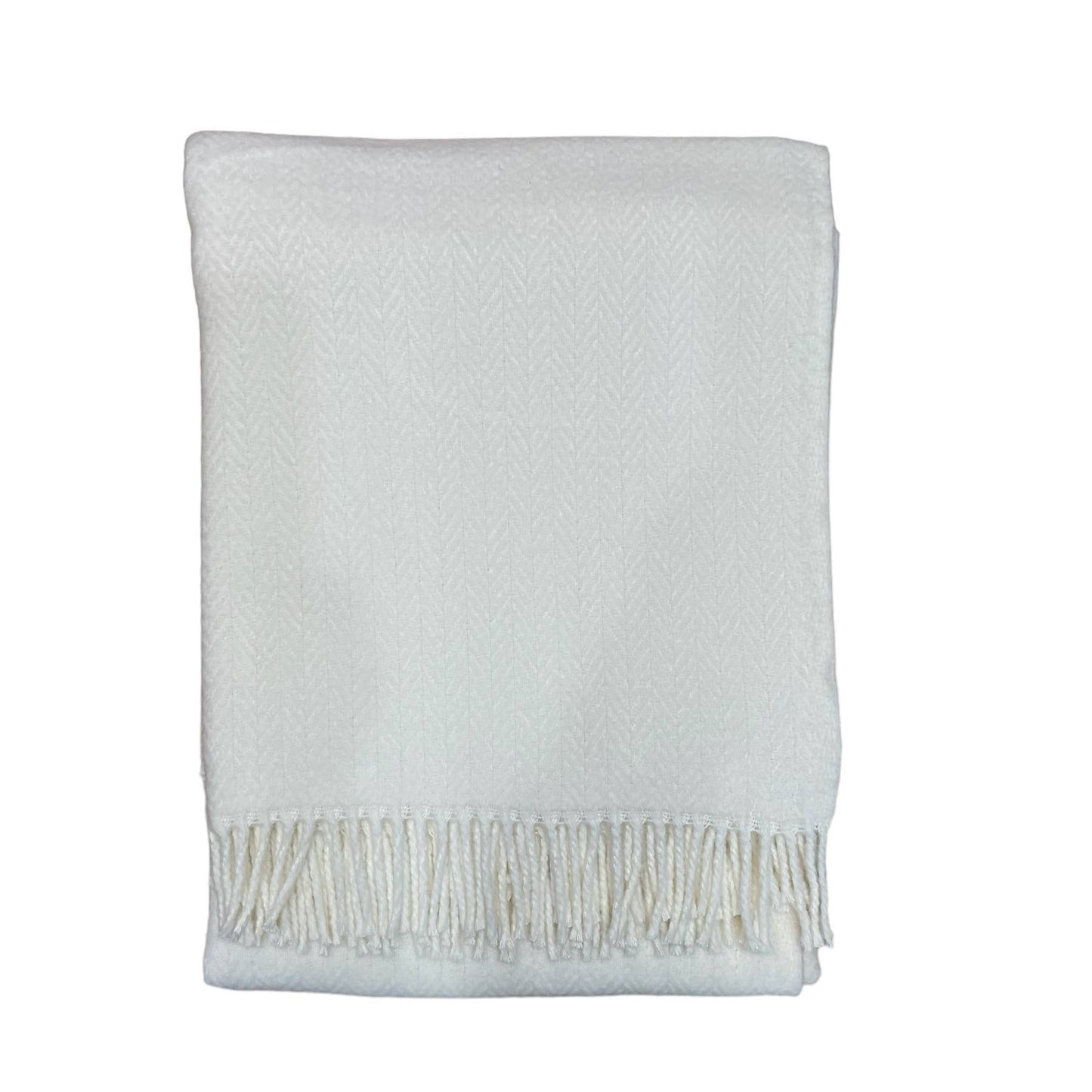 A Soft Idea - 355 - Herringbone Plush Throw: Cream