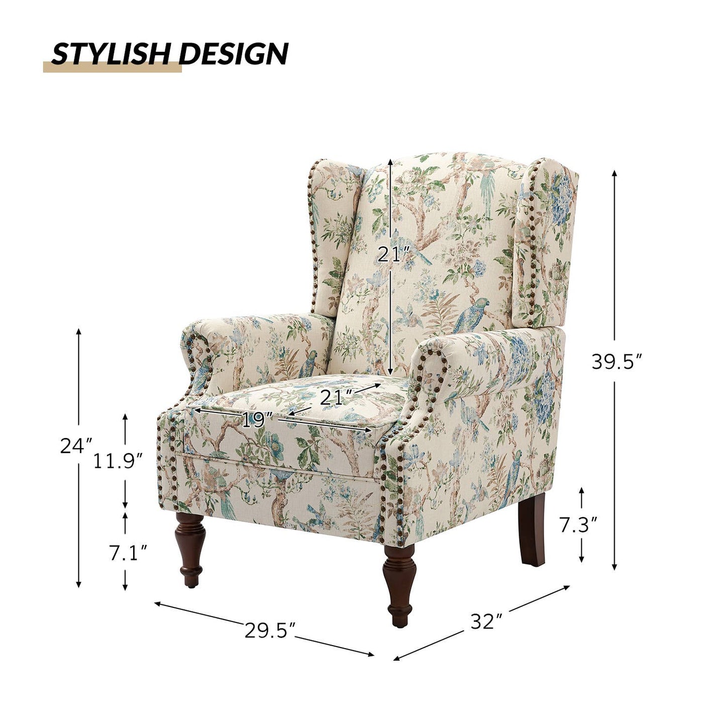 Karat Home - Theodor Armchair: Navy