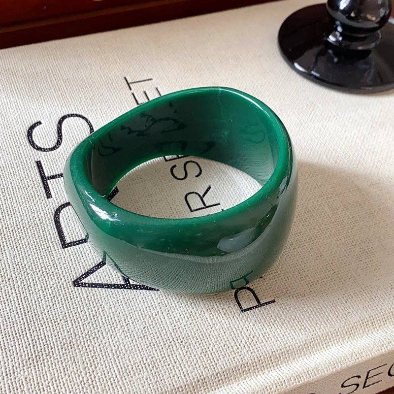 Dipped Shop - Multi-color Wide Irregular Simple Acrylic Bracelets DP25D620: Green