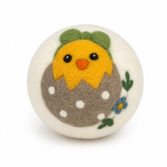 Ethical Global - Birds: Eco Wool Dryer Balls Fair Trade: Chick with Bow