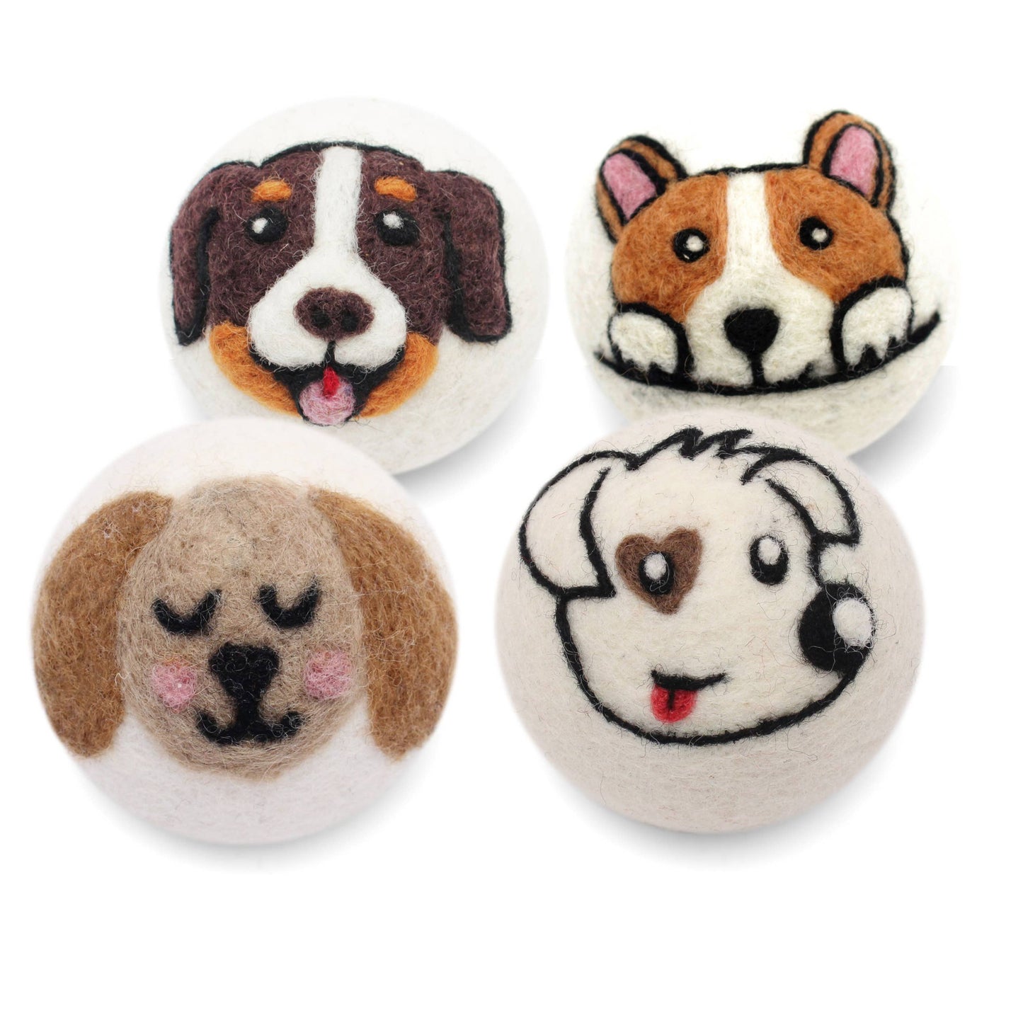 Ethical Global - Dogs: Eco Wool Dryer Balls Fair Trade: Dark Brown Dog