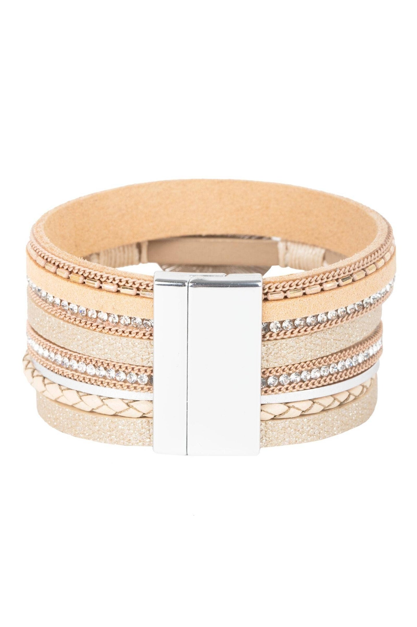 SAACHI - Reno Resin Stone Leather Bracelet: GOLD