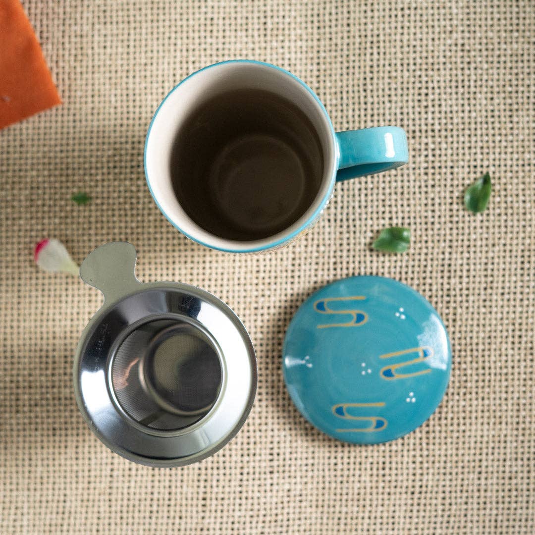 Urban Tokyo - Japanese Crane Design 15oz Tea Mugs with Lid and Infuser for Loose Leaf Tea (4/32)