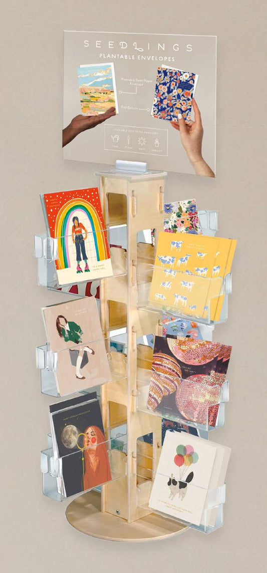 Seedlings - Seedlings Greeting Card 24 Pocket Tabletop Spinner Rack
