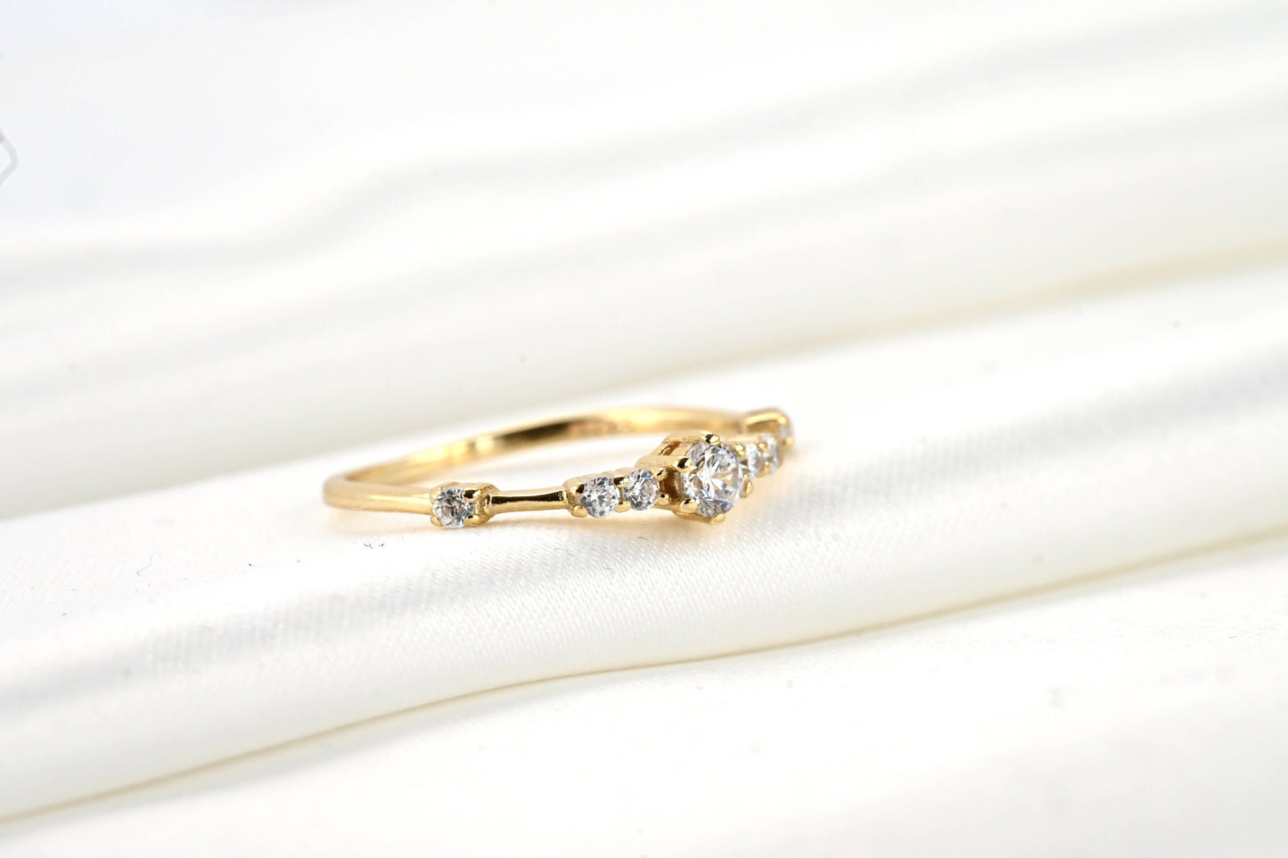 Blueyejewelry - Silver Diamond Ring - Sterling Silver Cluster CZ Ring 0447: 6